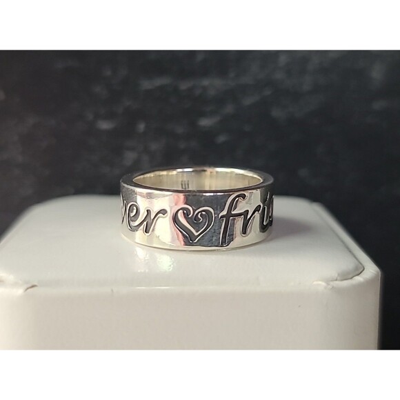 James Avery 925 Sterling Silver "Friends Forever" Ring, SIZE US 6 Retired - Picture 2 of 10